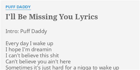 i'll be missing you lyrics by puffy daddy.